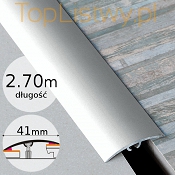 Aluminiowa listwa progowa BORCK 41mm srebrna dł:2,70m