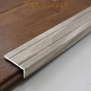 Aluminiowy Kątownik Schodowy BORCK 25x10mm Drewnopodobny Klon dł:1,35m