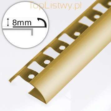 Listwa zakończeniowa ASPRO 8mm złoto dł:2,5m