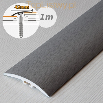 Listwa Progowa MYCK Dylatacyjna 42mm PVC srebro dł:1m