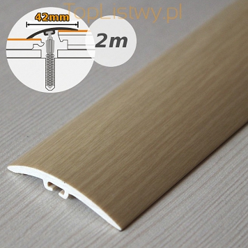 Listwa Progowa MYCK Dylatacyjna 42mm PVC klon jasny 16 dł:2m