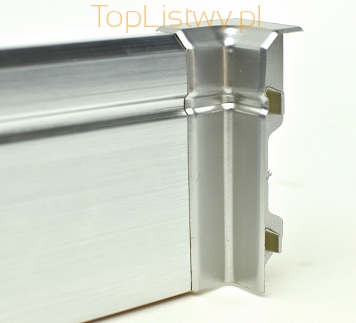 Narożnik wewnętrzny listwy polistyrenowej srebrnej H:80mm